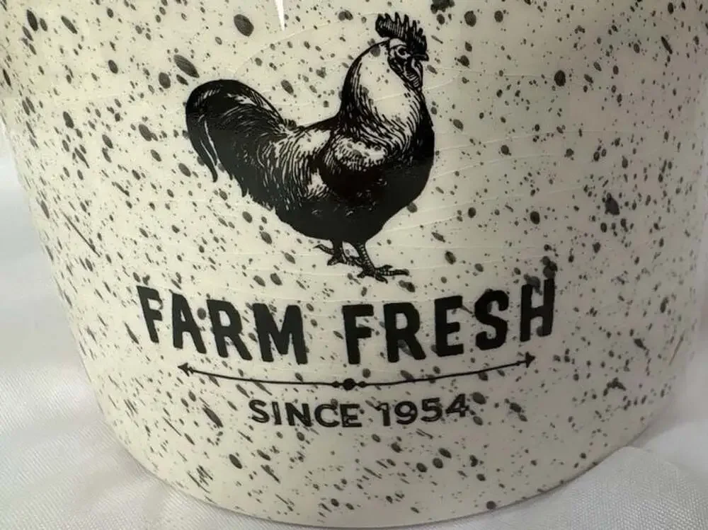 American Atelier Farm Fresh Rooster Ceramic Canister with Lid